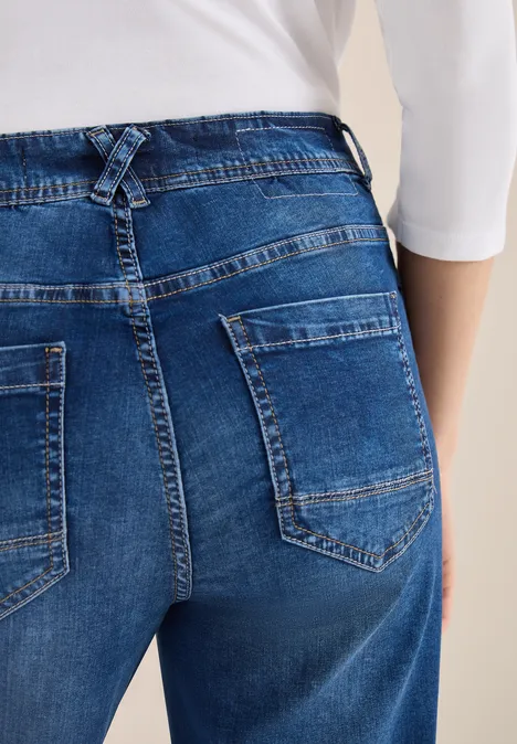 Culotte en jean mid blue used wash Culotte en jean mid blue used wash