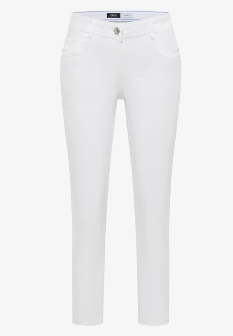 Mid Waist Slim Leg Jeans im Casual Fit White