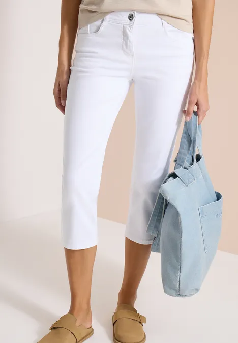 Jeans 3/4 Slim Leg en Casual Fit White