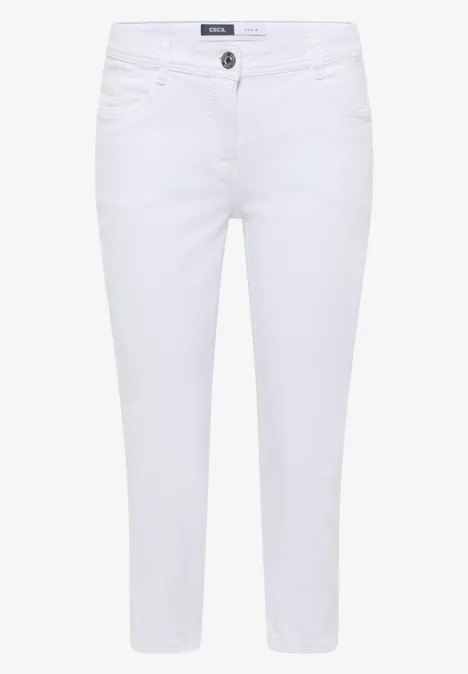 Jeans 3/4 Slim Leg en Casual Fit White