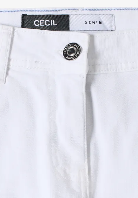 Jeans 3/4 Slim Leg en Casual Fit White