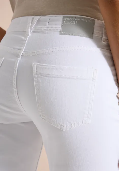 Jeans 3/4 Slim Leg en Casual Fit White