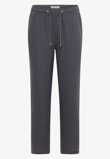 graue, bequeme Sweatpants mit Kordelzug und geradem Schnitt