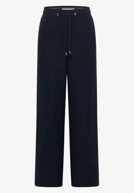 Wide Leg Hose im Loose Fit aus Leinenmix universal blue