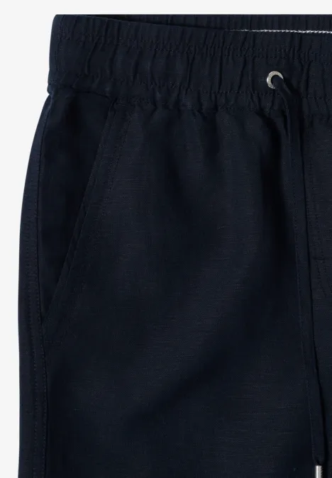 Wide Leg Hose im Loose Fit aus Leinenmix universal blue