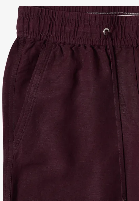 Wide Leg Hose im Loose Fit aus Leinenmix rich burgundy