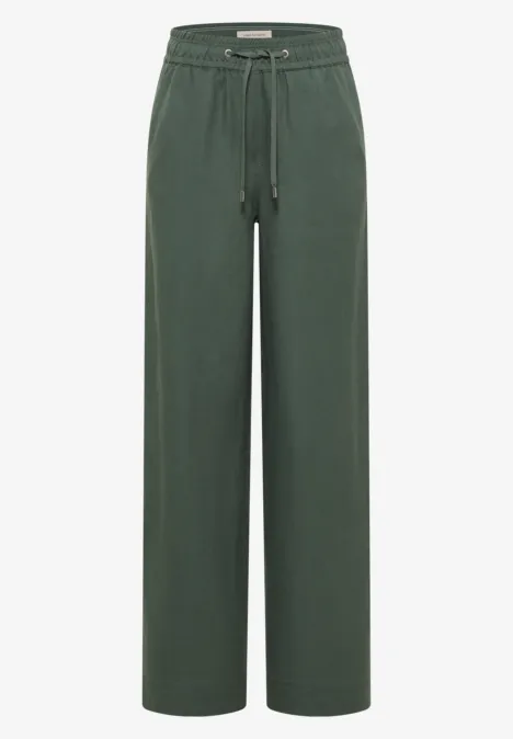 Wide Leg Hose im Loose Fit aus Leinenmix just khaki