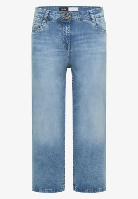 Helle, gerade geschnittene Five-Pocket-Jeans mit mittelhohem Bund und dezenter Waschung.