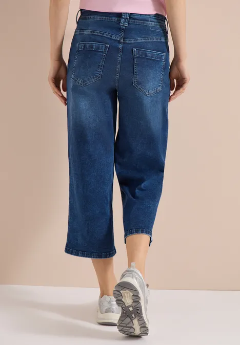 3/4 Wide Leg Jeans im Loose Fit Dark blue wash