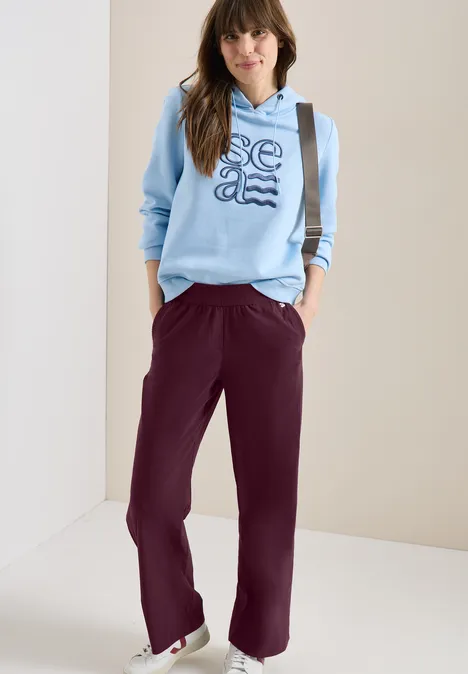 High Waist Wide Leg Pantalon Loose Fit grape red High Waist Wide Leg Pantalon Loose Fit grape red