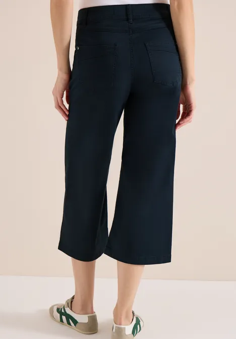 High Waist Flared Leg Pantalon Loose Fit universal blue