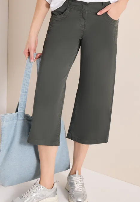 High Waist Flared Leg Pantalon Loose Fit clear khaki High Waist Flared Leg Pantalon Loose Fit clear khaki