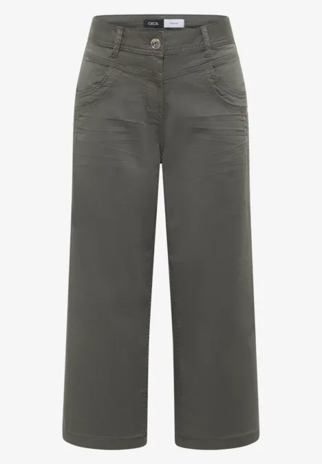 High Waist Flared Leg Pantalon Loose Fit clear khaki High Waist Flared Leg Pantalon Loose Fit clear khaki