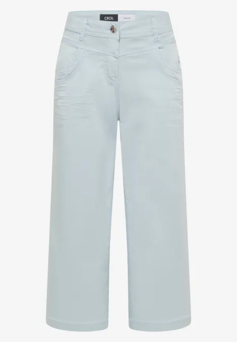 High Waist broek met uitlopende pijpen in Loose Fit diamond blue