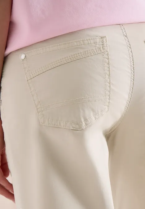 High Waist Flared Leg Pantalon Loose Fit grain beige