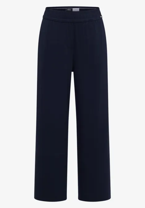 Schlichte weite Hose mit elastischem Bund in Dunkelblau.
