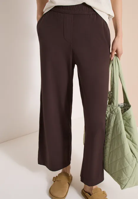High Waist Wide Leg Pantalon Loose Fit brown cacao