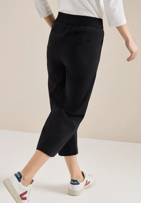 High Waist Wide Leg Hose im Loose Fit Black