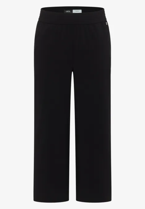 High Waist Wide Leg Hose im Loose Fit Black