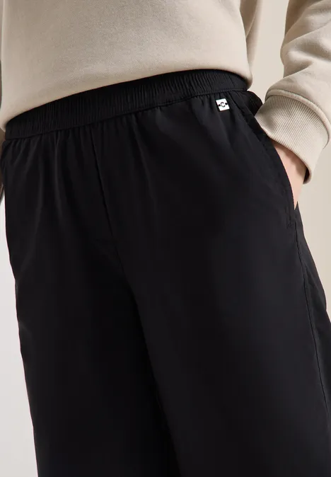 High Waist Wide Leg Hose im Loose Fit Black