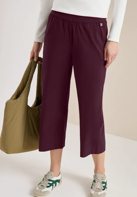 High Waist Wide Leg Hose im Loose Fit grape red