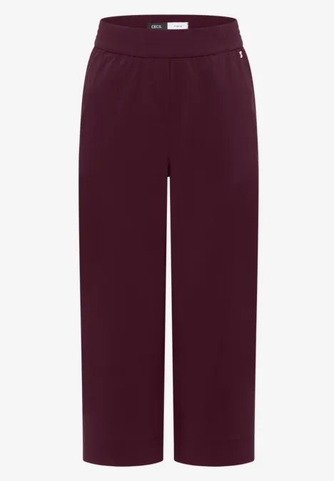 High Waist Wide Leg Hose im Loose Fit grape red