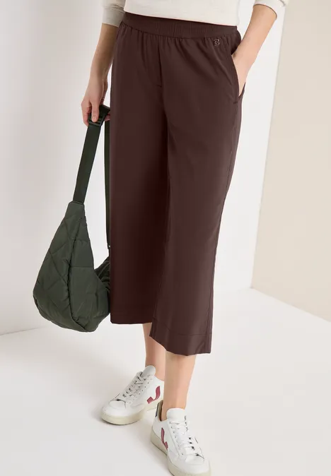 High Waist Wide Leg Hose im Loose Fit brown cacao