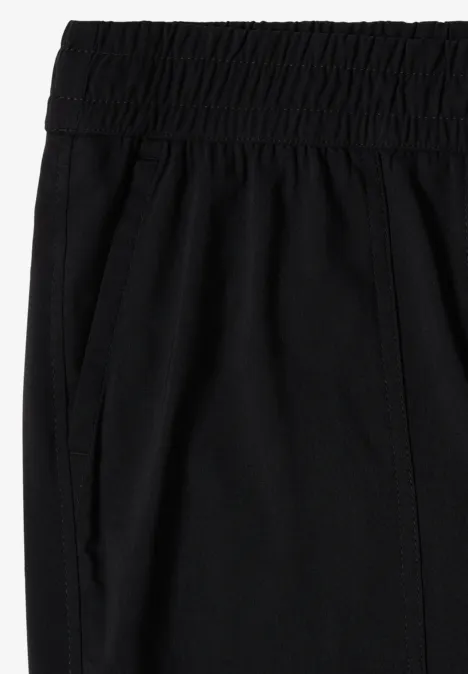 Mid Waist Slim Leg Hose im Cargo-Look Black