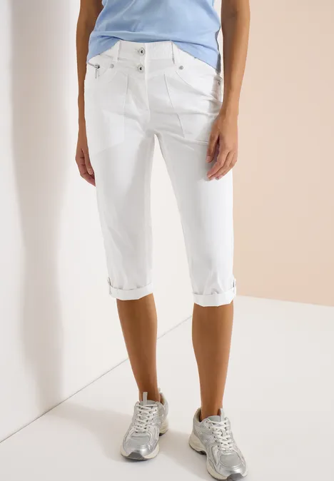 Pantalon 3/4 Slim Leg en Casual Fit White