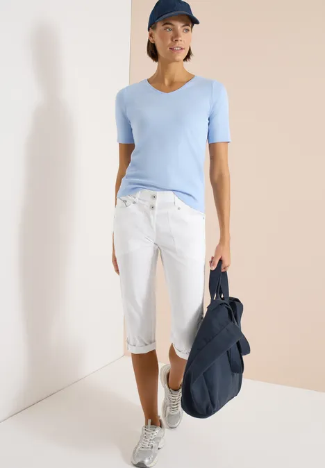 Pantalon 3/4 Slim Leg en Casual Fit White