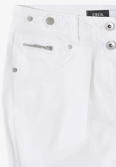 Pantalon 3/4 Slim Leg en Casual Fit White