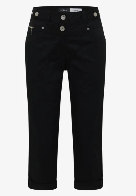 Pantalon 3/4 Slim Leg en Casual Fit Black