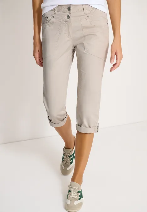 Pantalon 3/4 Slim Leg en Casual Fit grain beige