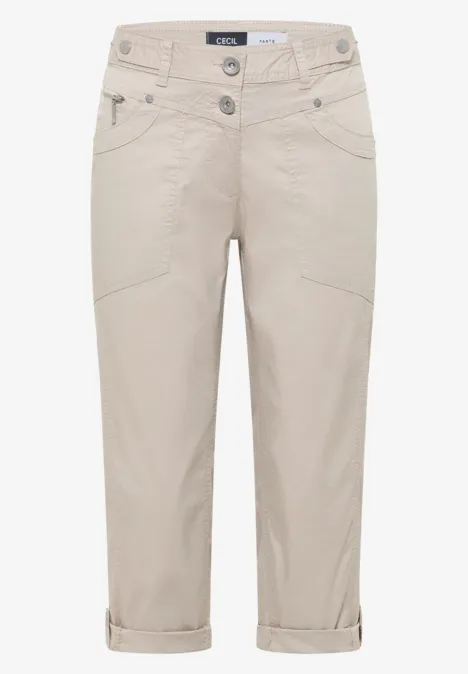 Pantalon 3/4 Slim Leg en Casual Fit grain beige