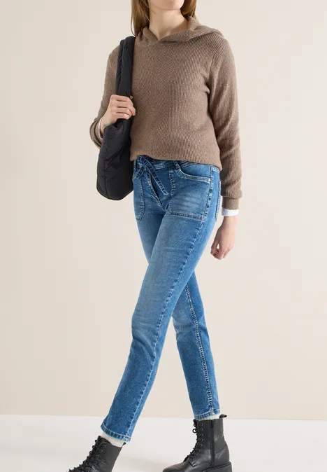 Slim Leg Jeans mid blue used wash