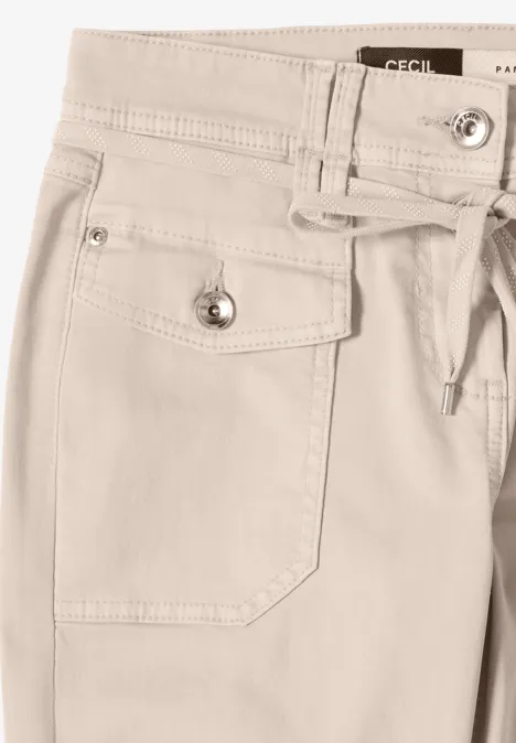 Broek met smalle pijpen grain beige