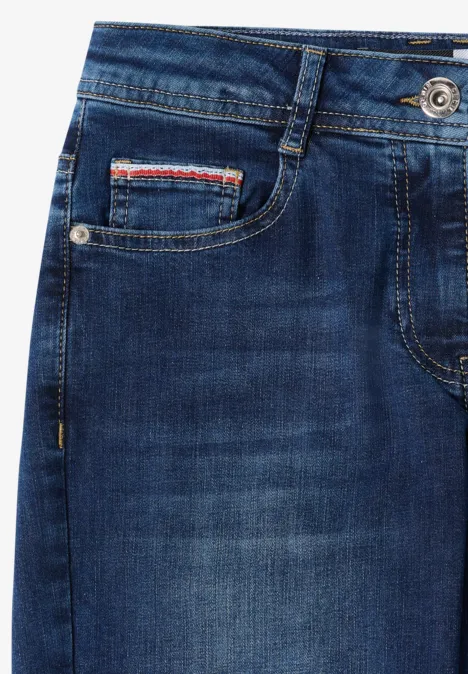 Straight Leg Jeans mid blue used wash