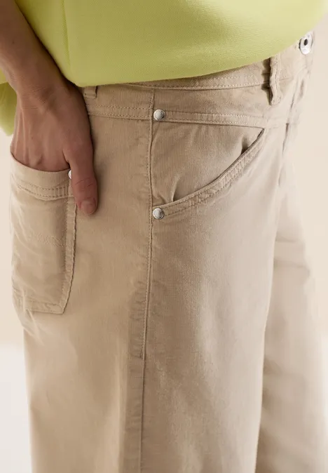 Broeken met wijde pijpen silvery beige