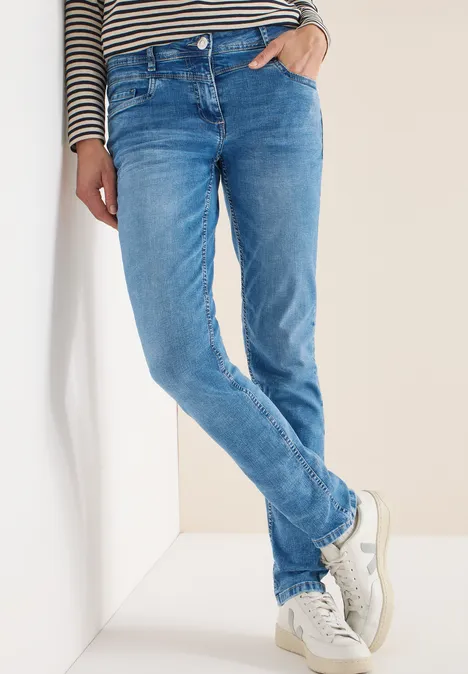 Straight Leg Jeans mid blue wash