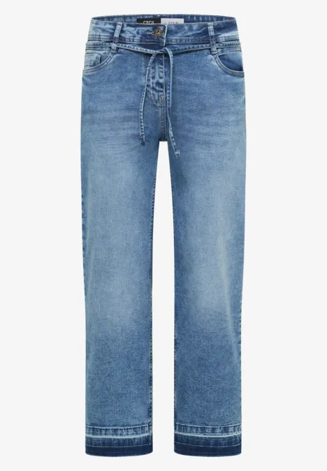 High Waist straight leg jeans met Loose Fit authentic used wash