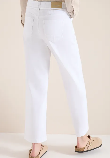 High Waist Wide Leg Jeans im Loose Fit White