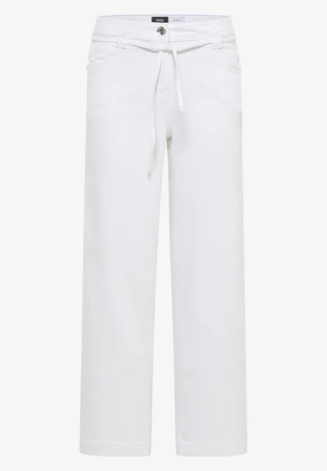 High Waist Wide Leg Jeans im Loose Fit White