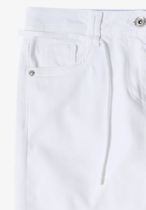 High Waist Wide Leg Jeans im Loose Fit White