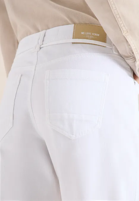 High Waist Wide Leg Jeans im Loose Fit White