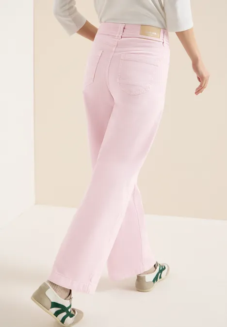 Jeansy z szeroką nogawką High Waist o luźnym kroju Loose Fit light blush rose