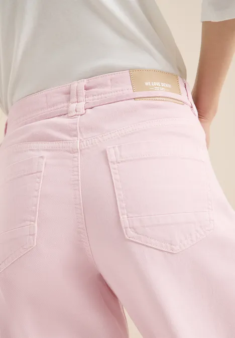 Jeansy z szeroką nogawką High Waist o luźnym kroju Loose Fit light blush rose