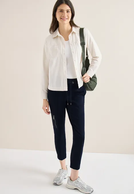 Mid Waist Slim Leg Hose im Casual Fit universal blue