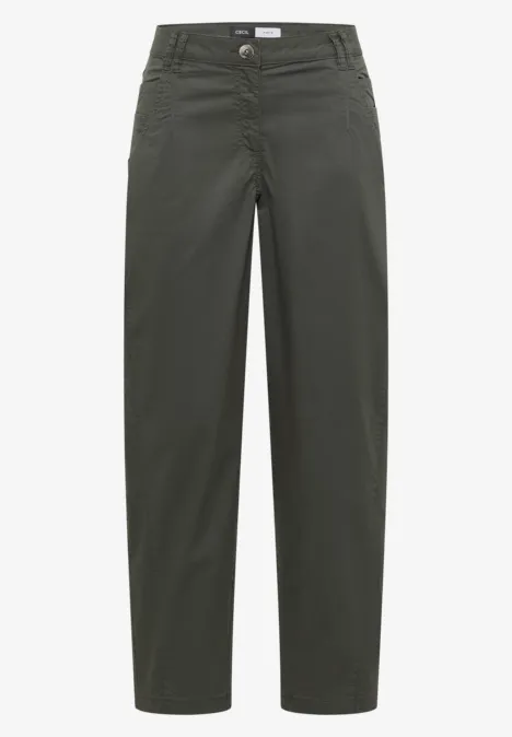 Mid Waist Barrel Leg Hose im Casual Fit clear khaki