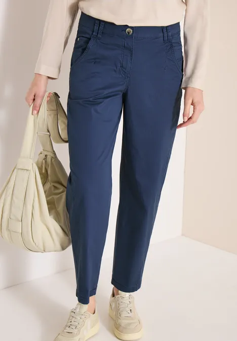 Mid Waist Barrel Leg Hose im Casual Fit sporty denim blue