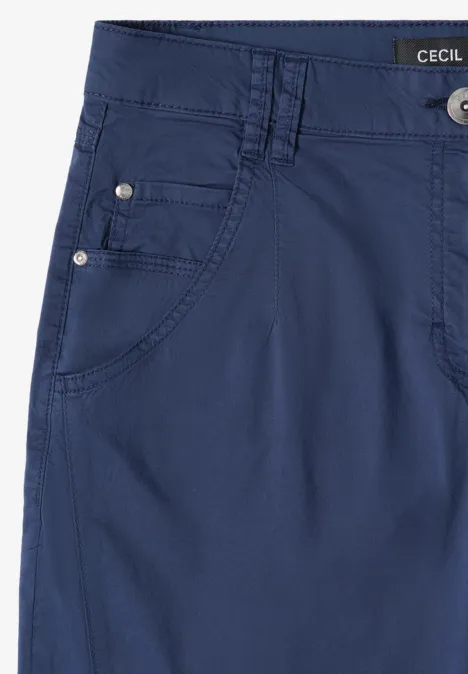 Mid Waist Barrel Leg Hose im Casual Fit sporty denim blue